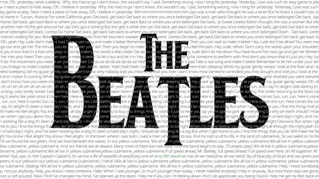 Beatles Logo Wallpaper: Iconic Design with Famous Song Lyrics