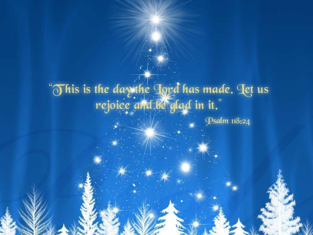 Christmas Tree Wallpaper: Psalm 118:24 Inspirational Background