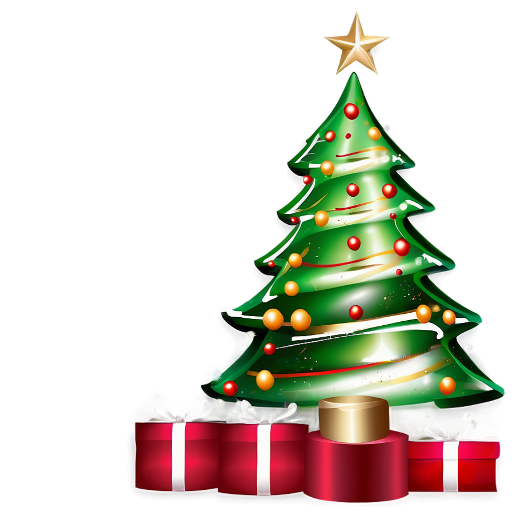 Festive Christmas Tree Wallpaper with Warm Gradient Background