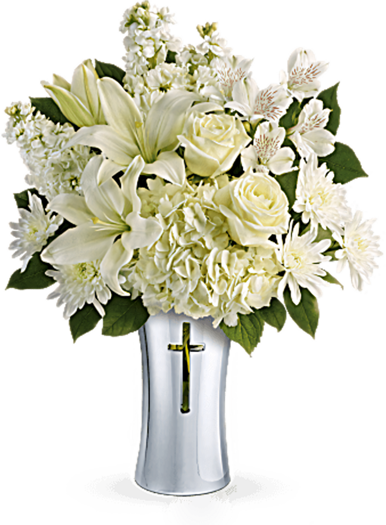 Elegant Floral Arrangement Wallpaper: White Lilies & Roses in Vase
