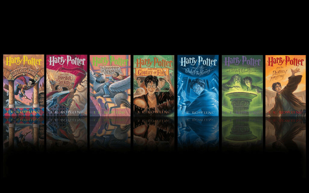 Magical Harry Potter Book Covers Wallpaper Background