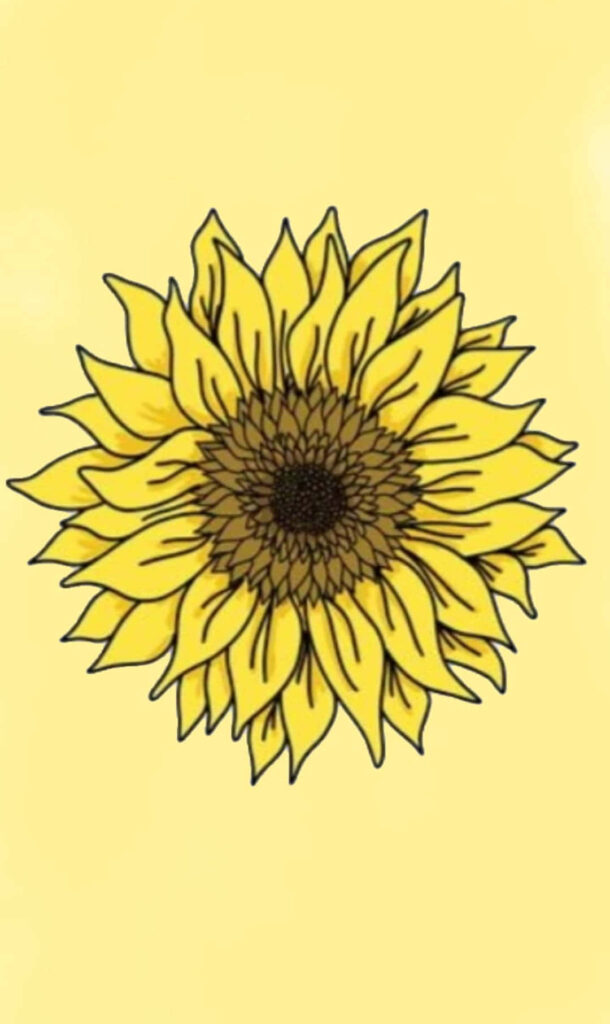 Stunning Sunflower Illustration on Soft Yellow Background Wallpaper