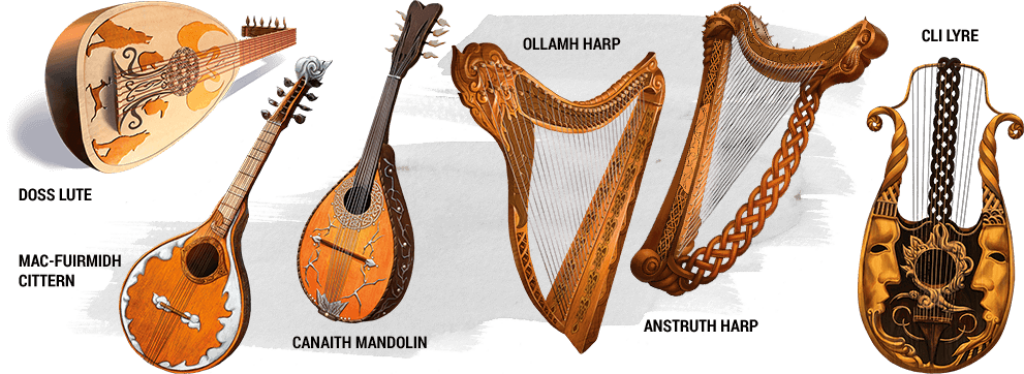 Beautiful Stringed Instruments Wallpaper: Tross Lute, Mandolin & More