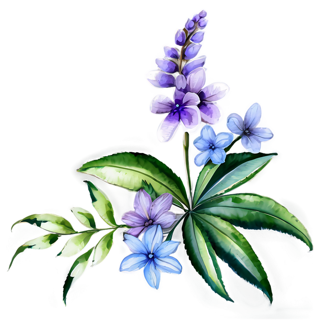 Watercolor Purple & Blue Flower Wallpaper - Delicate Floral Background