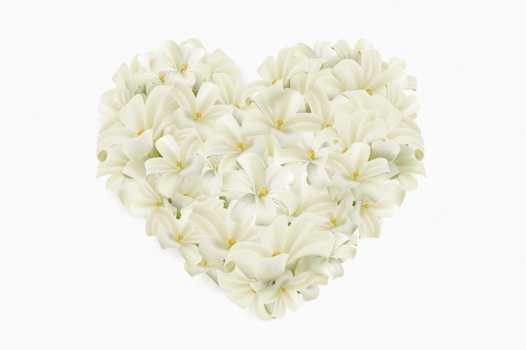 Heart-Shaped White Lilies Wallpaper: Symbol of Purity and Love