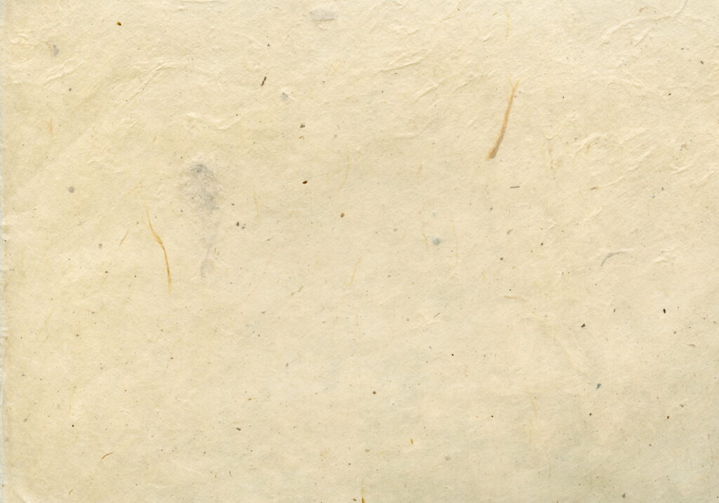 Cream textured handmade paper wallpaper with organic fibers and rustic speckles background