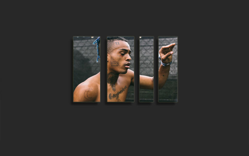 Xxxtentacion's Haunting Gaze Beyond Virtual Prison Walls: Enigmatic Computer Wallpaper