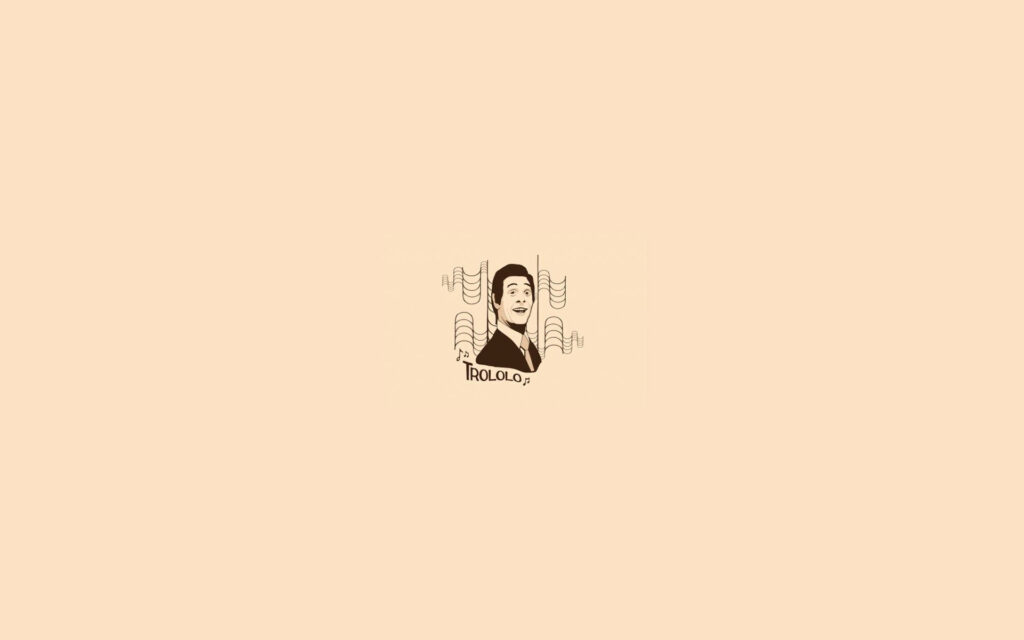 Beige Aesthetic Trololo Meme Wallpaper: Minimalist Humor Background