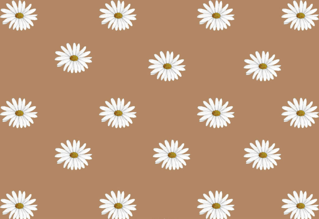 Subtle Elegance: Captivating Beige Brown Aesthetic Background with Delicate Floral Accents Wallpaper