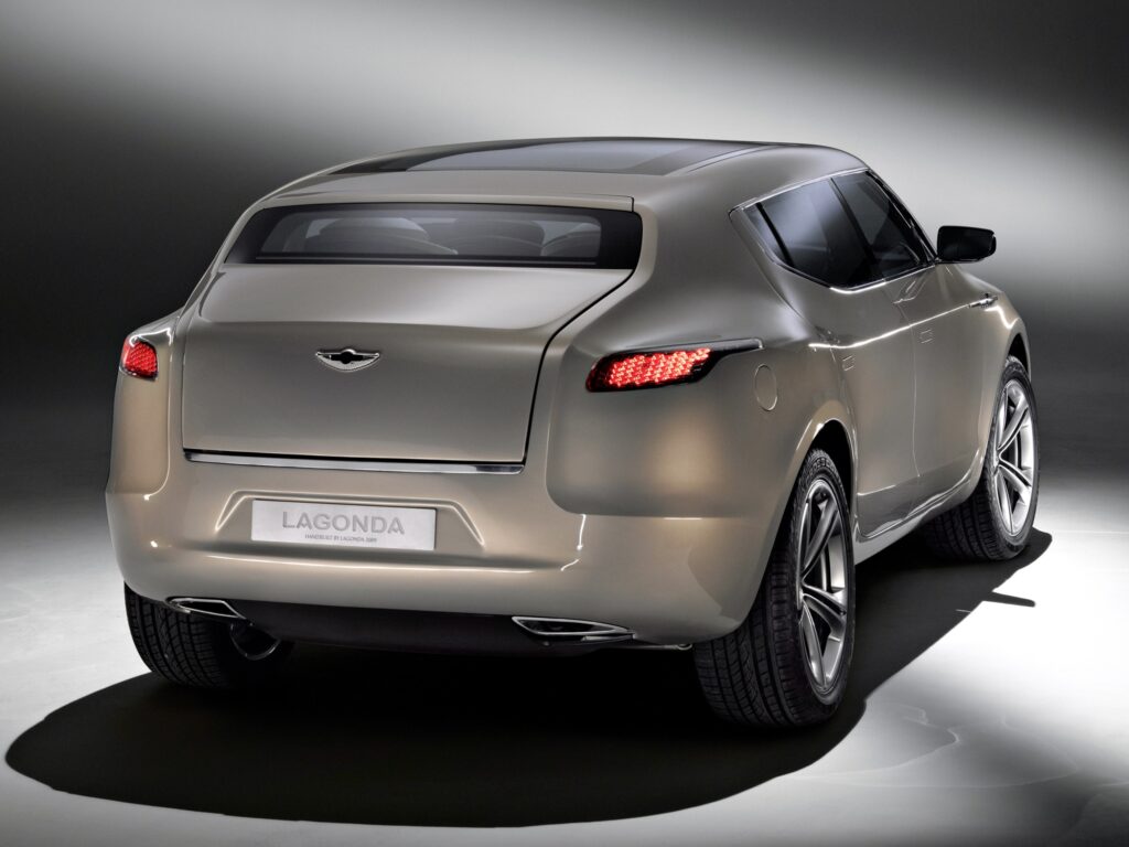2009 Beige Metallic Aston Martin Lagonda Concept Car Rear View Wallpaper