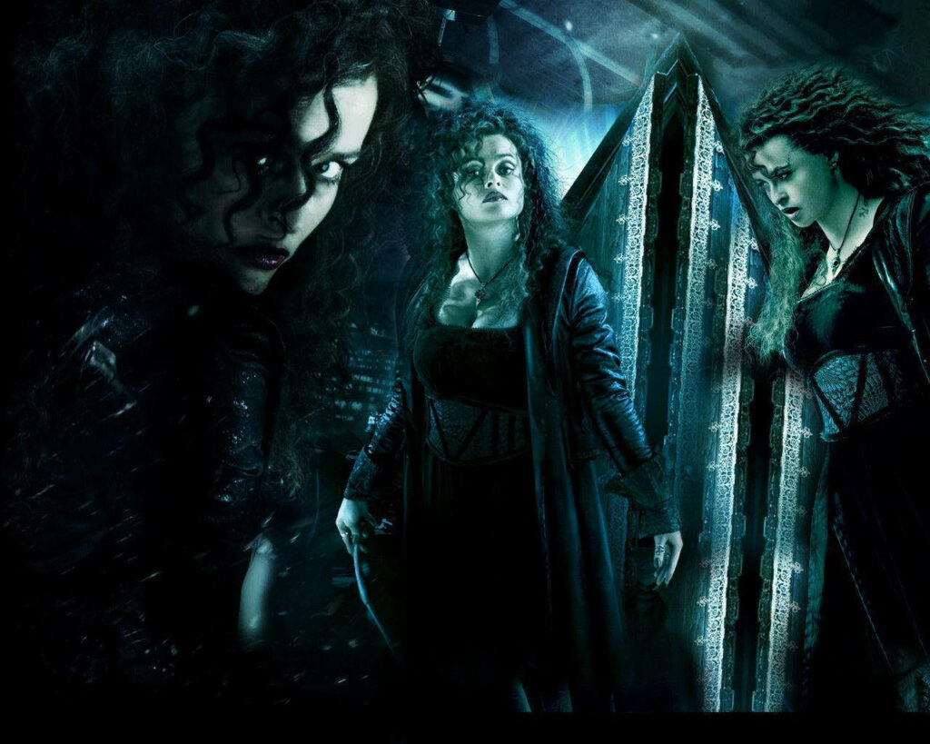 Bellatrix Lestrange intense portraits dark fierce magical setting wallpaper background