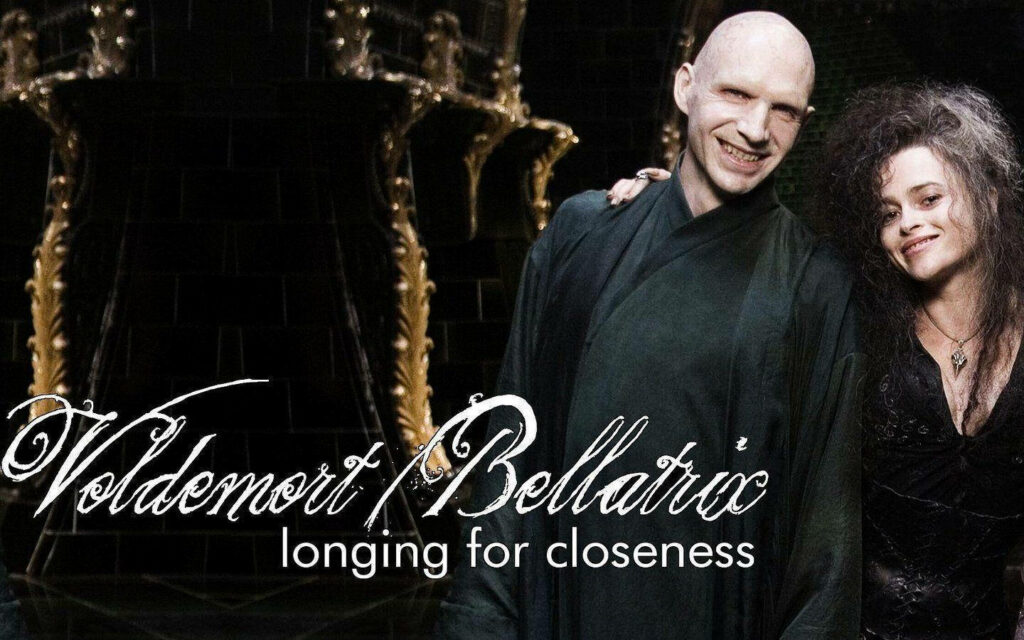 Bellatrix Lestrange and Voldemort dark wallpaper Harry Potter intense loyalty background