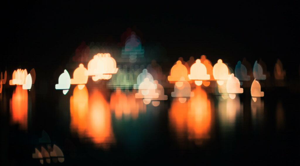 Enigmatic Symphony: Abstract Bell Melody Amidst Blurred Dimensions – A Mesmerizing 5K Wallpaper Background