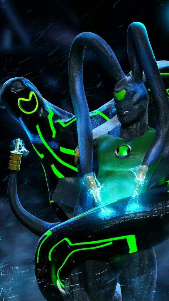 Ben 10 Upgrade and Feedback wallpaper glowing neon energy effects futuristic alien powers background