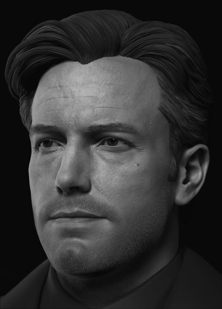 Monochromatic Ben Affleck Digital Art Wallpaper - Striking Details