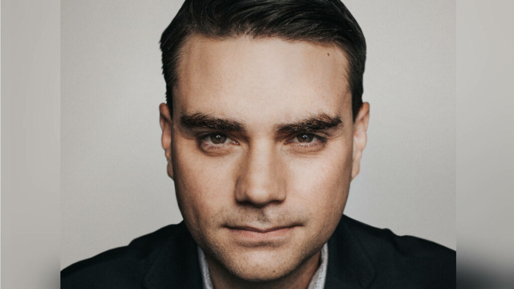Ben Shapiro intense close-up headshot focused expression neutral background wallpaper