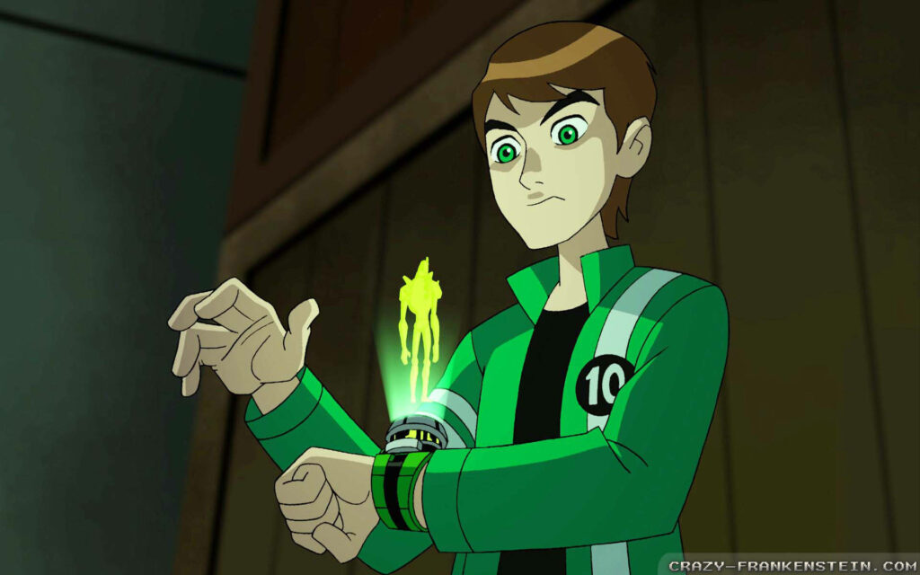 Ben Tennyson activating Omnitrix in intense action scene ready to transform alien form wallpaper