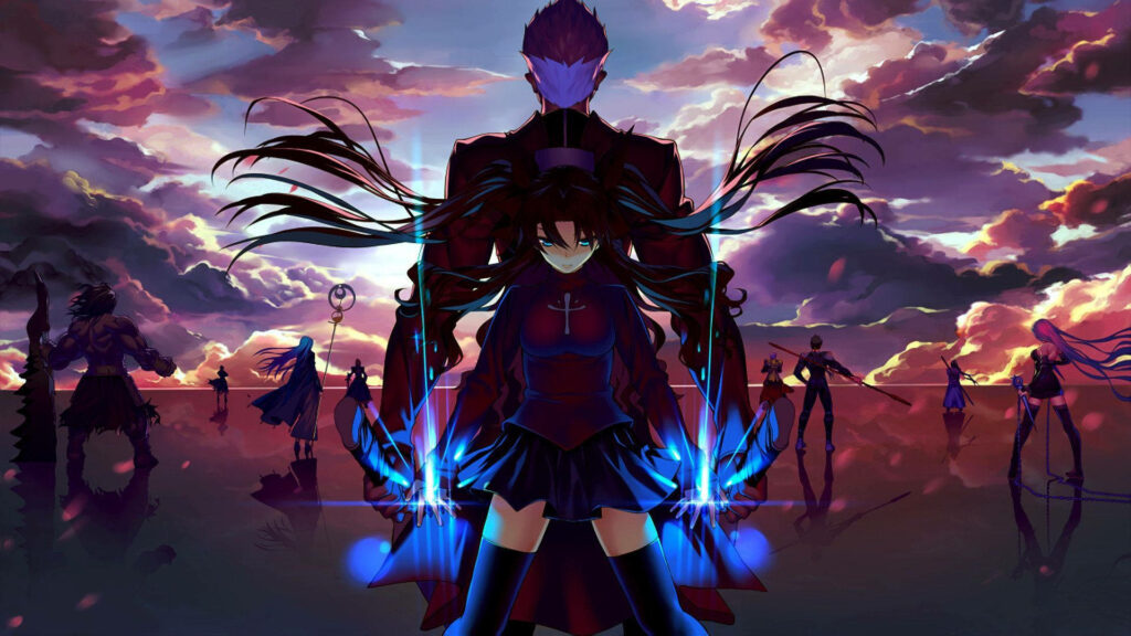 Anime Artistry: Enigmatic Girl Concealed Behind a Man Wallpaper