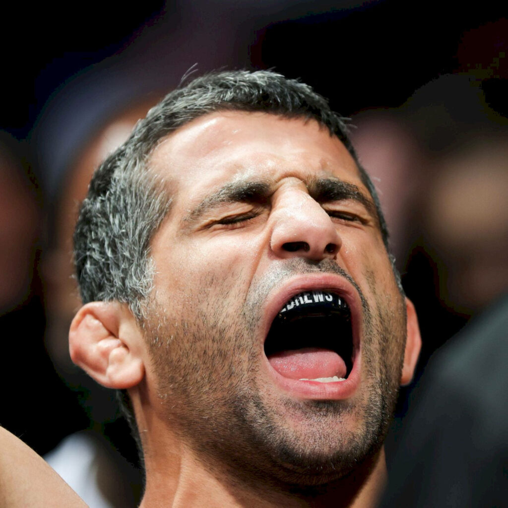 Close-up of Beneil Dariush showing fierce determination and energy for sports wallpaper background