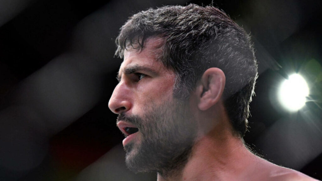 Beneil Dariush intense MMA fight side profile with sharp focus under arena lights wallpaper