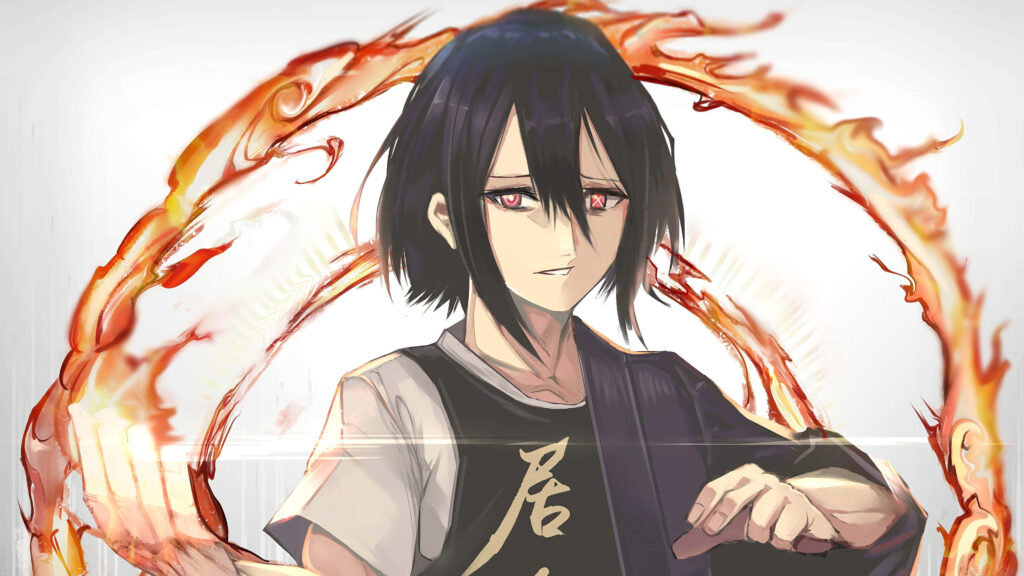 Benimaru Shinmon from Fire Force with fiery ring showcasing powerful pyrokinetic abilities wallpaper
