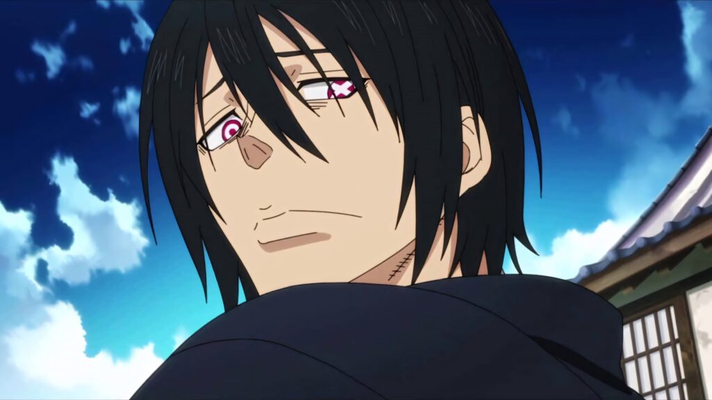Benimaru Shinmon Fire Force intense gaze blue sky wallpaper background detailed character art