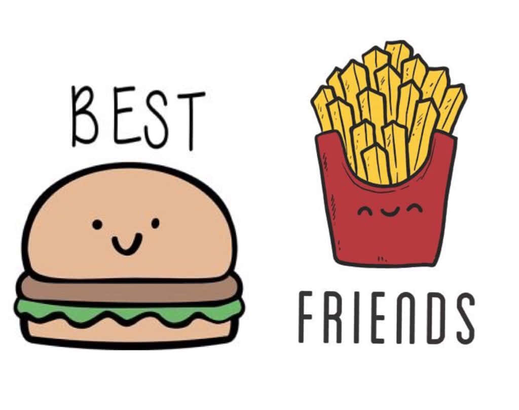 Cute Bestie Burgers: A Mouthwatering Home Screen Wallpaper Idea for Friends