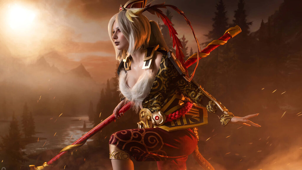Mystical Depths of Monkey Queen: A Captivating 1440p Dota 2 Cosplay Delight Wallpaper