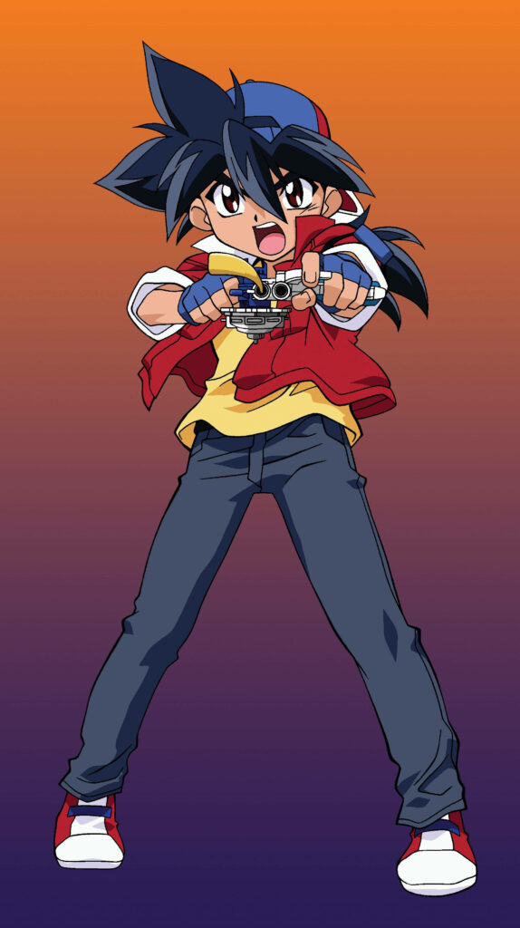 The Beyblade Battler: Tyson's Fierce Battle Stance Unleashing the Power of his Spinning Top Wallpaper