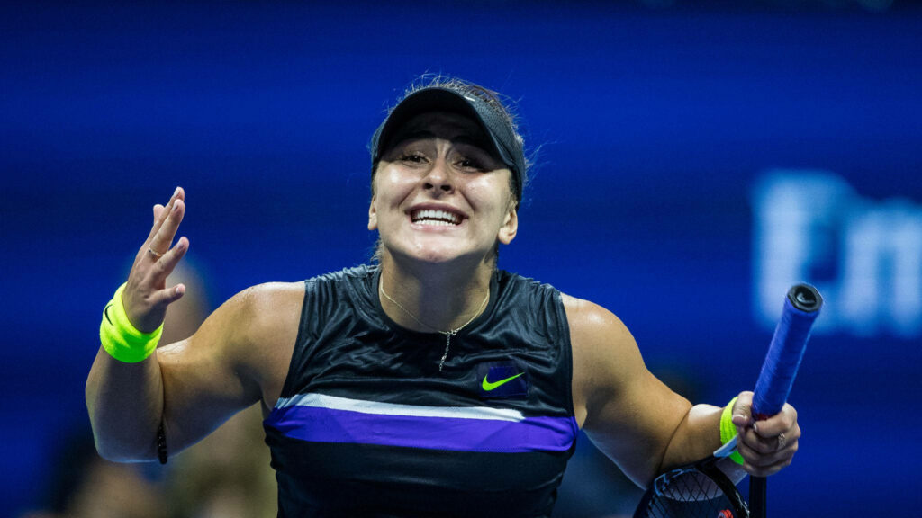 Bianca Andreescu shows fierce determination and passion on tennis court in intense match moment Wallpaper