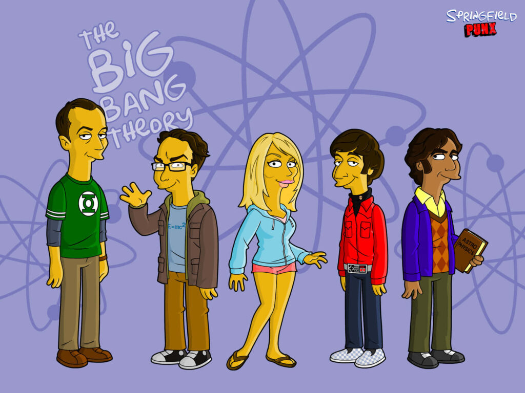 Big Bang Theory Meets The Simpsons: Fun Wallpaper Fusion