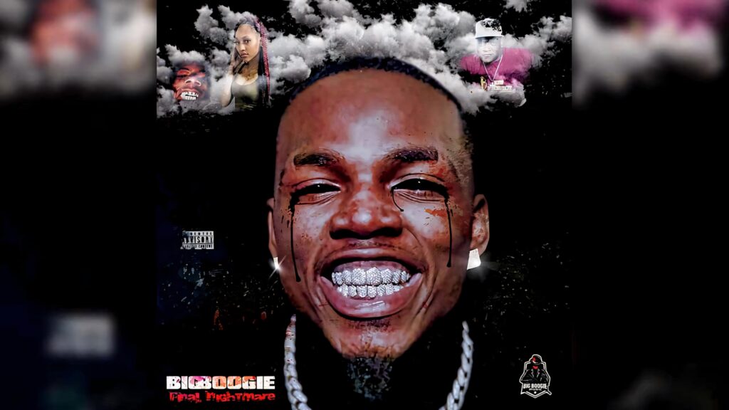 Close-up of Big Boogie with shiny grills and bold expression Final Nightmare album art wallpaper