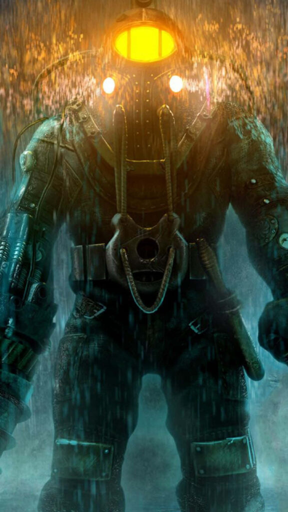 Big Daddy Bioshock Infinite Wallpaper: Ominous Rainy Background