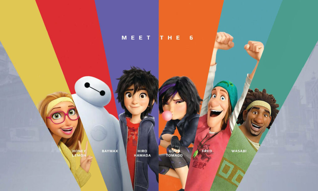 Big Hero 6 Wallpaper: Baymax & Friends in Colorful Design