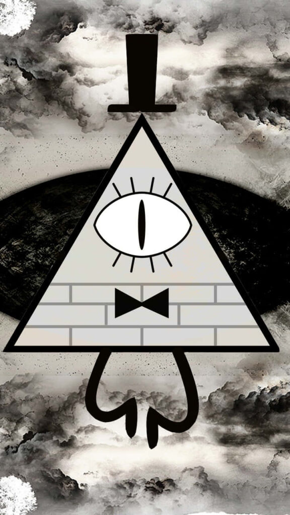 Bill Cipher Black & White Wallpaper: Mysterious Gravity Falls Design