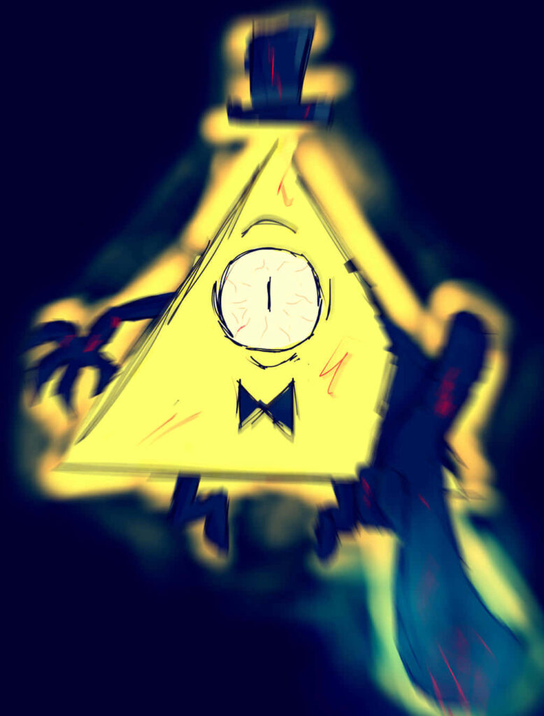 Bill Cipher Blushing Wallpaper - Surreal Glow Background from Gravity Falls