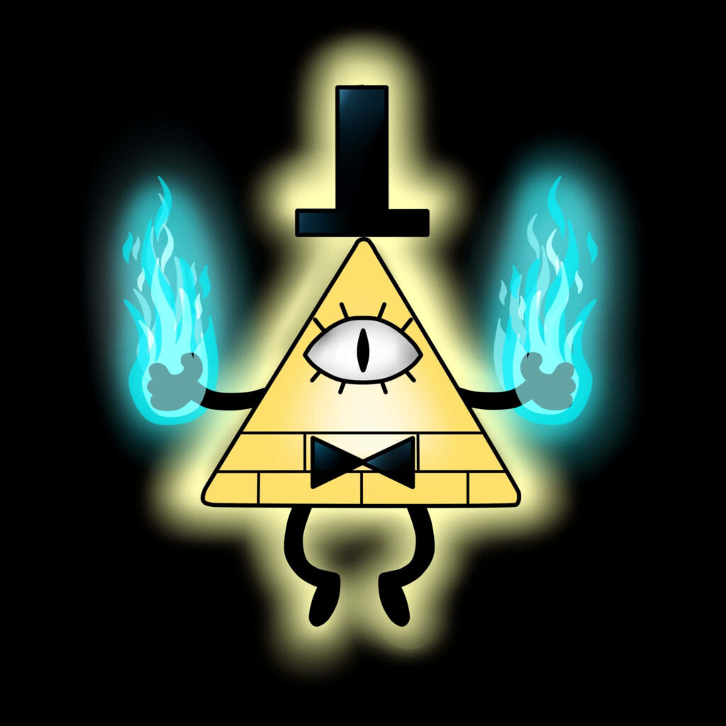 Bill Cipher Flames Wallpaper: Iconic Gravity Falls Background Art