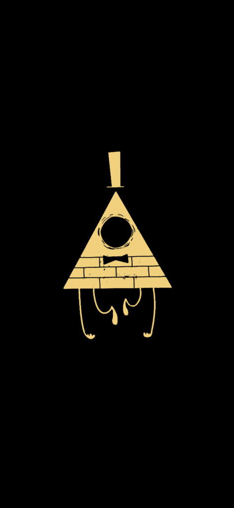 Minimalist Black & Gold Bill Cipher Wallpaper - Gravity Falls Design