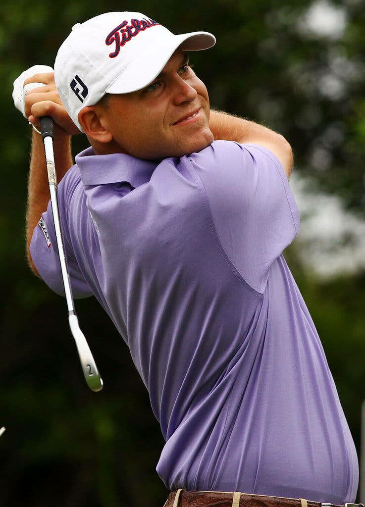 Bill Haas golf swing posture on course showcasing focus skill perfect sports wallpaper background
