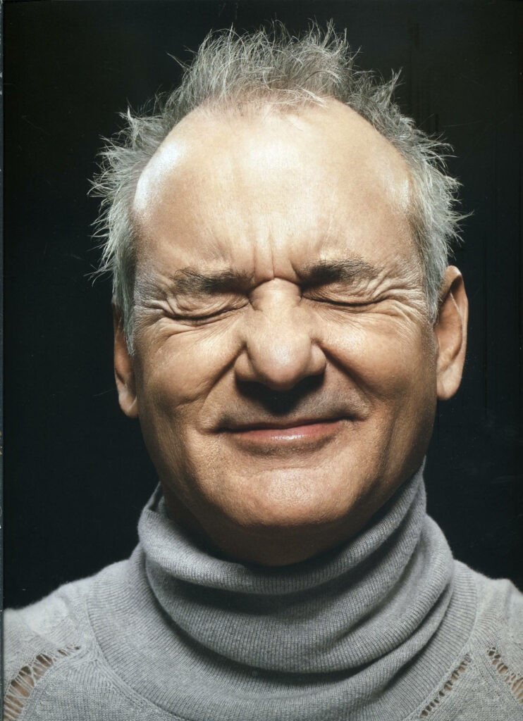 Bill Murray smiling warmly eyes closed close-up portrait wallpaper charming playful energy