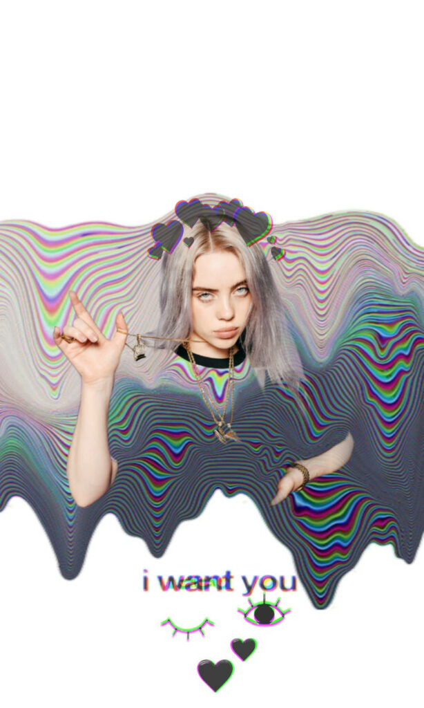 Billie Eilish Colorful Artistic Wallpaper Background - Unique Style Design