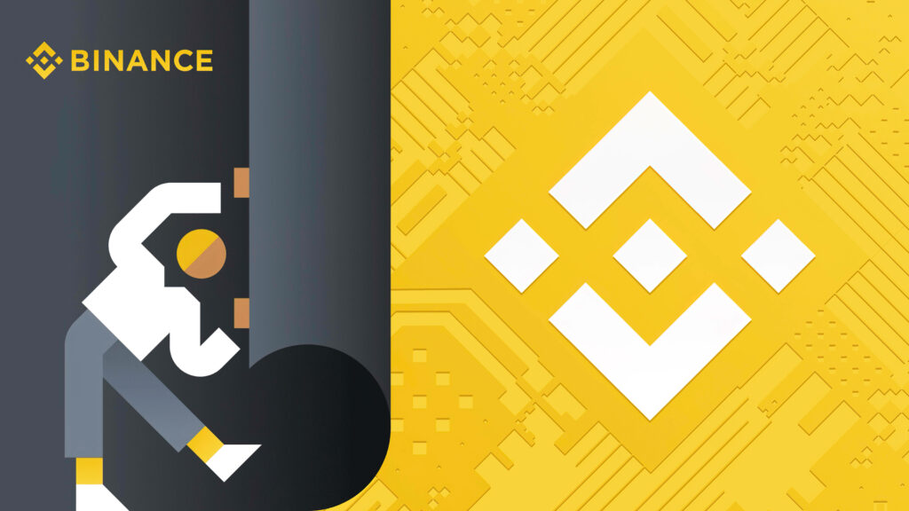 Modern Binance logo vector art wallpaper with vibrant yellow and gray dynamic background design