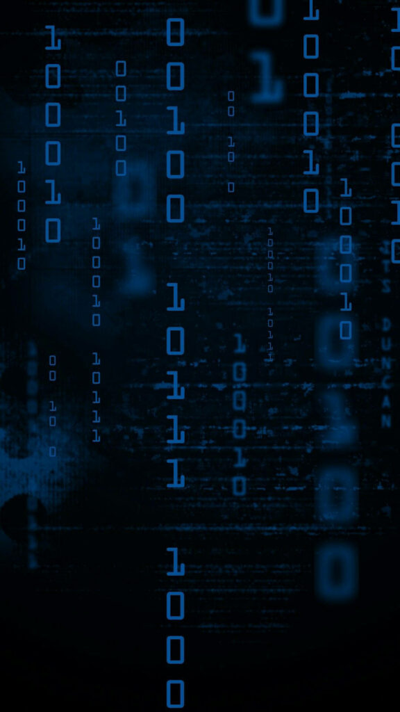 Unleashing the Digital Matrix: A Captivating Cyber Background Snapshot of Blue Binary Codes Wallpaper