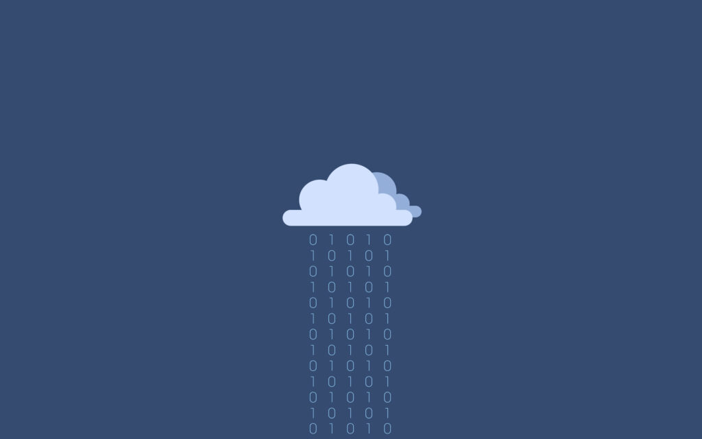 Binary Rainfall: A Stylized Cloud Embracing the Language of Code Wallpaper