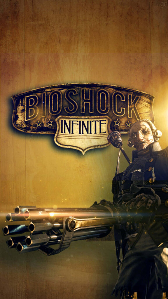 Bioshock Infinite Poster Wallpaper: Striking Golden Background Art
