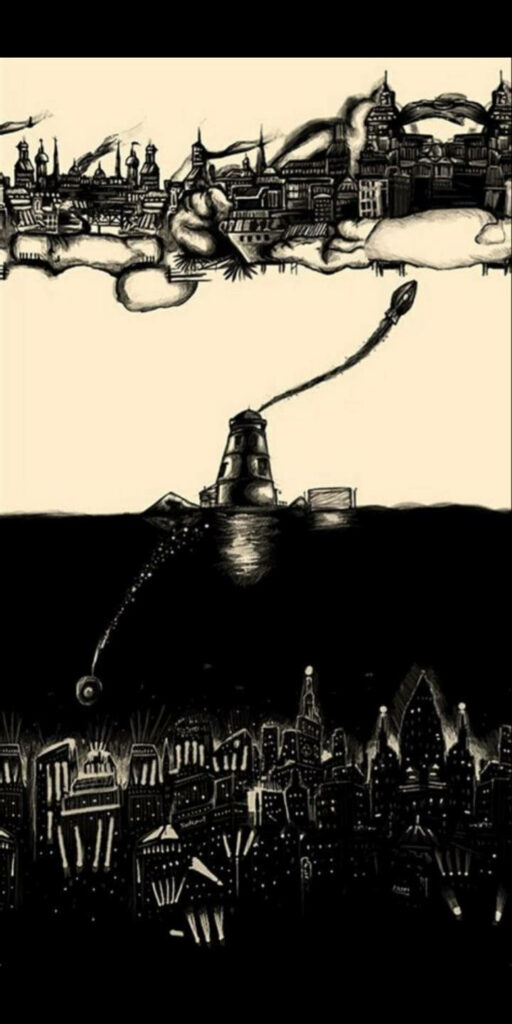Bioshock-Inspired Black and White Phone Wallpaper: Duality Art