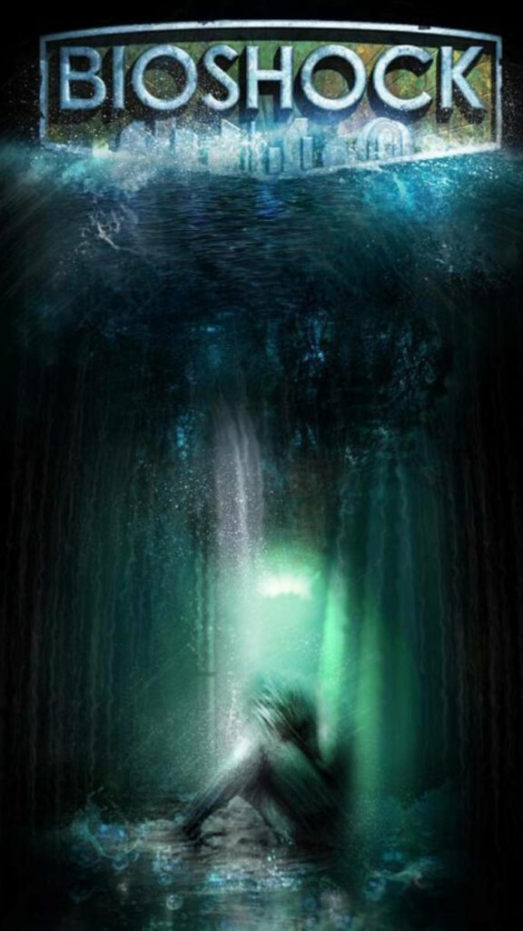 Bioshock-Inspired Underwater Wallpaper with Iconic Logo