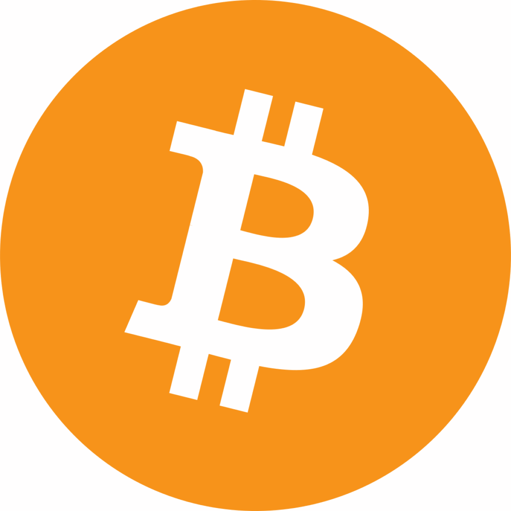 Bitcoin logo on bold orange background representing decentralized digital currency wallpaper