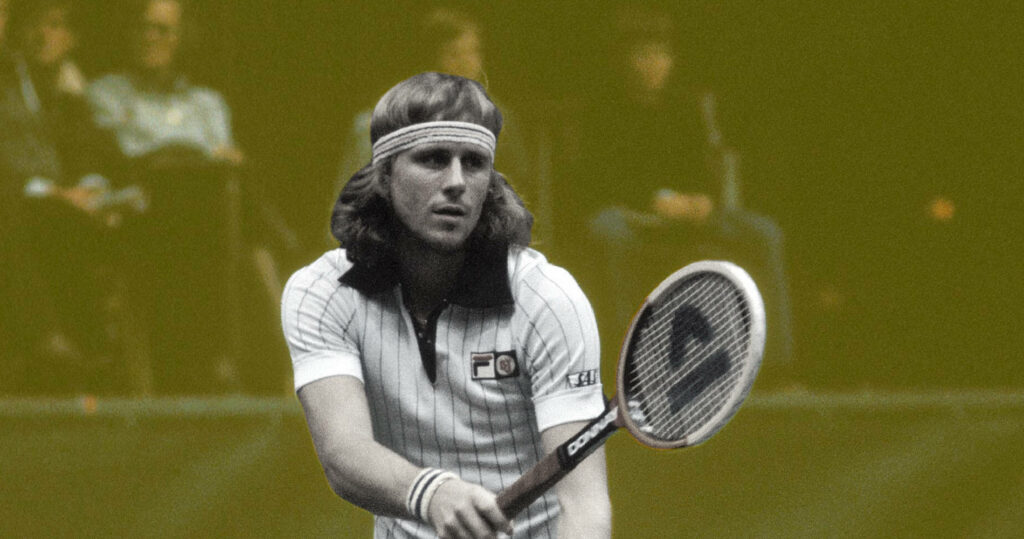 Björn Borg legendary tennis player in action intense focused classic style wallpaper background