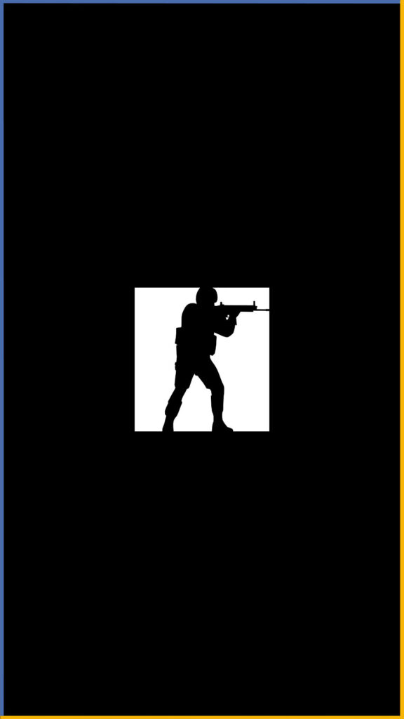 Minimalistic CS:GO Logo Wallpaper for iPhone - Dark-themed Gaming Background Image